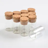 22 * 40mm 6 ml boş cam şeffaf şeffaf şişeler mantar tıpa cam şişeleri kavanozlar ambalaj şişeleri test tüpü 100 adet / grup