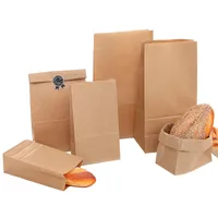 Brown Paper Bag Presente sacos de embalagem de biscoito Food Biscoito Pão saco Snacks Baking Bags pacote de saco
