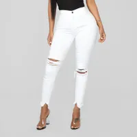 Denim pants female jeans high waist summer women's jeans Female Pockets Wash Denim white for women vaqueros mujer #G6
