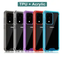 Transparent Clear Acrylic TPU PC Shockproof Phone Cases for Samsung Galaxy S22 Plus Ultra S20 FE Note 10 pro S10 Plus A50 A22