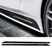 Car Styling Drzwi Samochodowe Strony Spódnice Strupy Naklejki Dla BMW M Wydajność dla BMW Motorsport Black Carbon Fiber Decals 3D 5D Dekoracja zewnętrzna