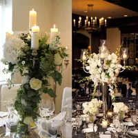 Billig Verkauf hängen Crystal Flower Bowl Kerzenständer Kerzenhalter Blumenvase stehen Kandelaber Mittelstücke Hochzeit Tischdekorationen 148