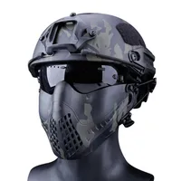 Taktik Kamuflaj Yarım Yüz Maskesi Airsoft Paintball Avcılık için Koruyucu Maske Savaş CS Açık Pilot Maske