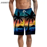 Jodimitty Mens 3D Imprimer Shorts Fasion Maillots de bain Beach Shorts Suites Casual Natation Boardshorts Summer Crowstring Pantalon Maillot de bain