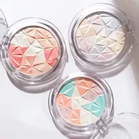 Bueqcy 3 Colors Shimmer Diamond Highlighters Powder Palette Natural Face Contour Makeup Bronzers Powder Brighten Skin Women Makeup