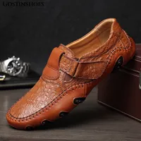 Sommer-Schuhe Männer echtes Leder-beiläufige Loafers Treiber Mokassins Schuhe Mokassin Homme Größe 46 47 48