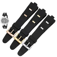 Borracha preta watchband 22 * ​​8mm 24 * 8mm para dp42c14svdgmt cinta de silicone de alta qualidade homens mulheres pulseira