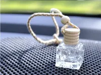 10 ml opknoping auto parfum flessen auto hanger accessoires fles lege vierkante glazen fles cosmetische parfum verpakking fles groothandel 5