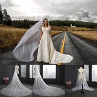 Elegant Wedding Veil 3 Meters Long Soft Bridal Veils With Comb One-layer Ivory White Color Bride Wedding Accessories CPA078