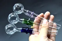 14cm gerade Glas Ölbrenner Rohr Glas Bong Wasserpfeife mit verschiedenfarbigem Glasbalancer zum Rauchen Tabakpfeife 30mm Kugel di