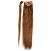 Paardenstaart Menselijke Haar Remy Rechte Europese Paardenstaart Hairstyles 100G 100% Natuurlijke Haarklem in Extensions