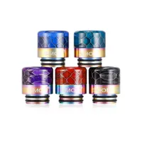 810 510 Thread Epoxy Resin Snake Skin Grid Wave SS Rainbow Wide Bore Drip Tip Mouthpiece Vape for TFV8 TFV12 Prince DHL
