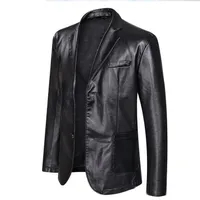 5XL 6XL Artı Boyutu Erkek Büyük PU Deri Ceketler Rahat Tek Göğüslü Giyim Mont Tasarımcı Ceket