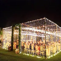 3 x 3m LED iCicle LED Curtain Fairy String Light Fairy Light 300 LED LUZ de Natal para Casamento Decoração de festa no jardim