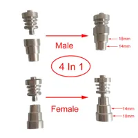 Titanium Dabs Nail for forail 4 w 1 Regulowany Uniwersalny Domy 14mm 18mm Mężczyzna Kobiece Połączenia DABBing Nails do koncentratu oleju Dabs