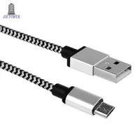 500 pcs 3 M 6FT Tecido De Alumínio micro 5pin cabo usb Data Sync Charger Cable para Sumsung HTC Huawei