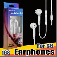 168 DHL S6 S7 Earphone Earphones J5 Headphones Earbuds Headset for Jack In Ear wired With Mic Volume Control 3.5mm Retail Package E-EJ