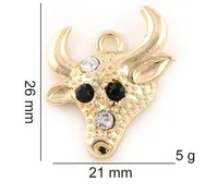 21x26mm (Golden , Silver Color) 20PCS/lot Cow Head Pendant Hang Charms DIY Accessory Fit For Floating Locket Fashion Jewelrys