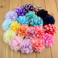 Hot sale 20 colors chiffon Hair Flower headdress Double Color pattern hair accessories baby Head Flower corsage hat decoration