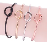 Metal Zinc Alloy Rose Gold Color Tie Knot Bracelet Bangles Simple Twist Cuff Open Bangles Jewelry Adjustable Bangle For Women Jewelry GB805
