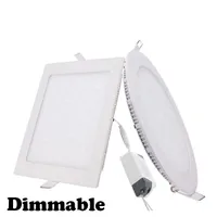 Dimmable LED recesso teto Painel de Down Light 9/12/15/18 / 25W Quadrados Painel Luz AC 85-265V