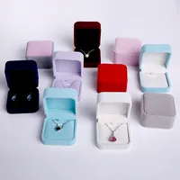 Wysokiej jakości pudełko Naszyjnik Aksamitny Wisiorek Box Moda Biżuteria Case Solid Color Biżuteria Pudełko 10 Styl