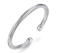 Moda mais novo 925 banhado a pulseira de prata por Mulheres linha de jóias Designer Abrir Bangle Pulseiras Hot Sale Atacado
