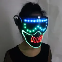 Full Color Smart Pixel LED Maska Halloween Party Masque Masquerade Maski Cold Light Hełm Fire Festival Party Glowing Dance