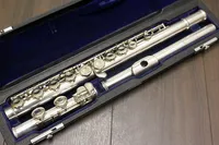 MURAMATSU M-150 16 Holes Closed C Tune Flute de alta qualidade Performance Musical Instrument cobre-níquel prata banhado a flauta com caso