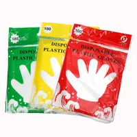 Plastic Disposable Glove Food Grade Waterproof Transparent Gloves Home Clean Gloves Colorful Packing 100pcs Other Kitchen Tools WY585Q