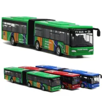 18cm Children&#039;s Metal Diecast Model Vehicle Shuttle Bus Cars Toys Small Baby Pull Back Toy Gift for kids