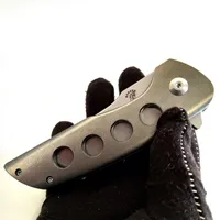 Último diseño John Barker Cuchillos personalizados Hokkaido Flipper Titanio de 4 agujeros Mango frontal Cuchillo plegable M390 Blade Tactical Pocket EDC Colección al aire libre Herramienta