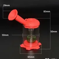 Assemble Silicone Bong 50mm Mini Dab Rig Glass Water Bongs Showerhead Perc Oil Rigs With Bowl Piece Silicon Smoking Small Water Pipe Hookahs