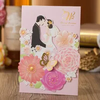 Laser Cut Bronzing Wedding Cards Zaproszenia Hollow Favors Zaproszenie Cardstock