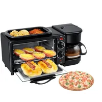 3 in 1 Elektrisch ontbijt Machine Multifunctionele Koffiezetapparaat Koekenpan Mini Oven Huishouden Brood Pizza Oven Koekenpan