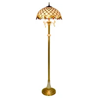 Tiffany Baroque Fashion Style Stained Glass Floor Lamp E27 110-240V Para Casa Dining Parlour cama Quarto Standing Luz