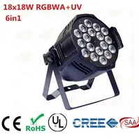 4X ledPar RGBWA UV 6in1 18X18W LED Par Les bidons de faisceau de faisceau de lumière lavent le boîtier en aluminium 90V-240V