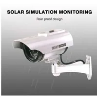 YZ-3302 Solar Powered Dummy CCTV Security Surveillance Waterproof Fake Camera Flashing Red LED Light Video Anti-theft Camera2434