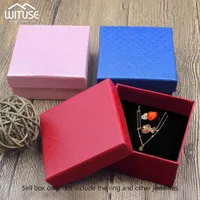 24 pçs / lote caixa de jóias preto caixa de colar para anel de papel de presente jóias empacotando bracelete exibição com esponja