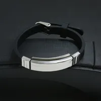 Stainless Steel Silicone Simple Blank Charm Bracelets For Men Women Fashion Bangle Party Club Decor Jewelry