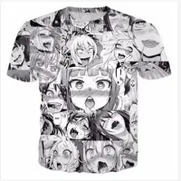 Nieuwe Mode Kleding Zomer Stijl Dames Casual Korte Mouw O-hals Tees voor Dames Heren 3D Print Anime Ahegao T-shirts Streetwear USA03