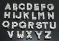 8mm A-Z strass complet bling lettres Slide accessoires de bricolage adaptés pour 8mm bracelet en cuir de collier pour animaux de compagnie