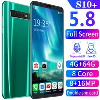 2020 Hot Selling S10 + desbloqueado 8 + 16MP 8 Core Dual Sim Smart Phone 5.8 '' Android 8.0 Mobile 4G + 64G