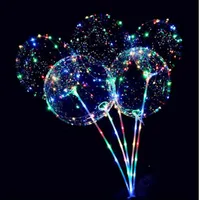 LED-verlichting ballonnen nachtverlichting Bobo bal multicolor decoratie ballon bruiloft feest decoratie heldere lichtere ballonnen met stok