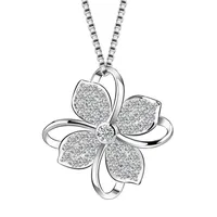 Utimtree New Four Leaf Clover Choker Necklace Jewelry Flower 925 Silver Pendants 목걸이 체인 생일 선물 여성