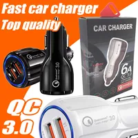 Carregador de carro Fast Charge 3.1a Qualcomm Quick Dual USB Chargers 9V 2A 12V 1.2A QC3.0