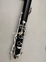 Hot Selling Clarinet 18 Keys G Tune Ebony Wood Black Silver Key Musical Instrument med Case Free