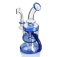 Blue Bong Dab Rig Glass Water Pipe Recycler Oil Rig 14mm Banger Bubbler Hookah Heady Percolator voor Roken Accessoires DABS