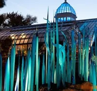 Lujo Murano cañas de cristal para la decoración del arte del jardín de encargo hecha a mano de vidrio soplado Escultura 90cm 120cm 150cm