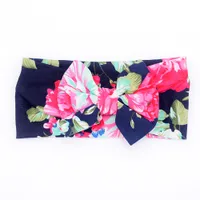 Baby Headbands Flower print kids girl Headwrap Hairband Knot Bow Twisted Head band Girls Hair Accessories